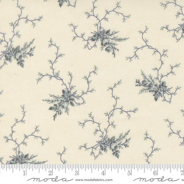 Breathtaking Blues by 3 Sisters for Moda - 44402 11 Rose Garden Floral Porcelain | SOLD BY THE HALF-YARD