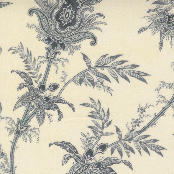 Breathtaking Blues by 3 Sisters for Moda - 44401 11 Plume Floral Jacobean Porcelain | SOLD BY THE HALF-YARD