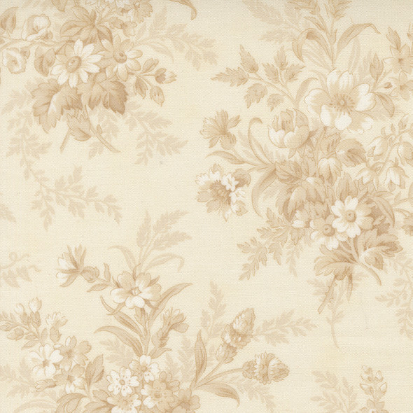 Breathtaking Blues by 3 Sisters for Moda - 44400 21 Bouquets Floral Porcelain Ecru | SOLD BY THE HALF-YARD