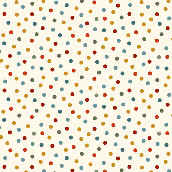 Nordic Holiday by Henry Glass 3604-11 Dots Cream Multi | SOLD BY THE HALF-YARD