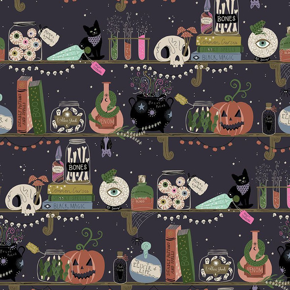 Love at First Bite by Dear Stella D3483 Raven The Dark Apothecary | SOLD BY THE HALF-YARD