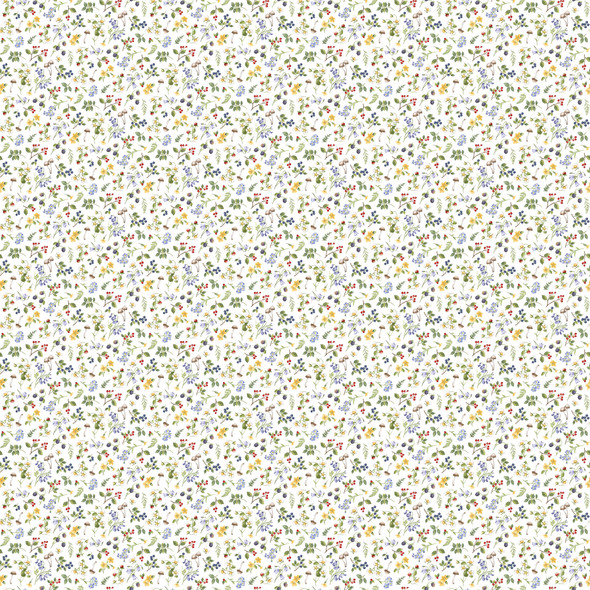 Northcott Country Mouse DP29010-10 Sm Floral Toss White Multi | SOLD BY THE HALF-YARD