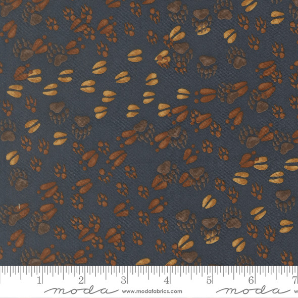 Northwoods Lodge by Deb Strain for Moda 59194 17 Animal Tracks Midnight | SOLD BY THE HALF-YARD