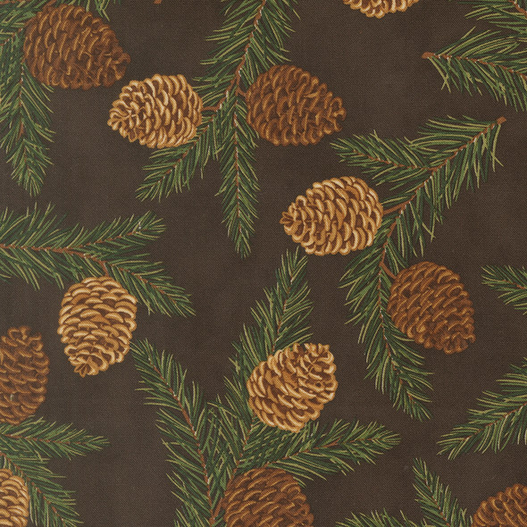 Northwoods Lodge by Deb Strain for Moda 59191 22 Pine Cones Soil | SOLD BY THE HALF-YARD