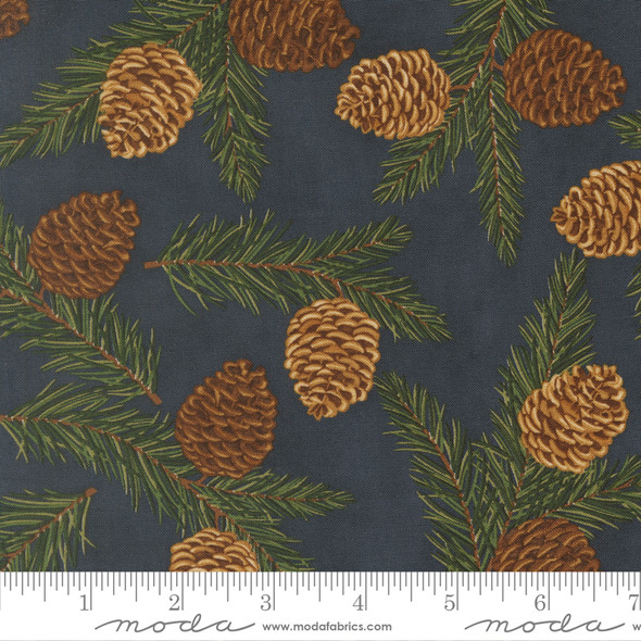 Northwoods Lodge by Deb Strain for Moda 59191 17 Pine Cones Midnight | SOLD BY THE HALF-YARD