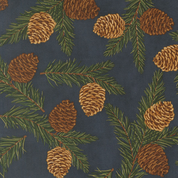 Northwoods Lodge by Deb Strain for Moda 59191 17 Pine Cones Midnight | SOLD BY THE HALF-YARD