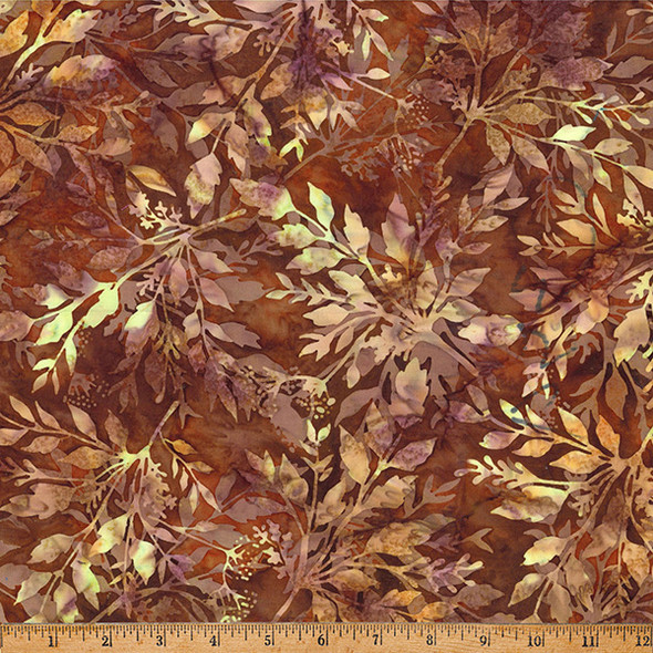 Hoffman Bali Batik X2646-573 Pecan Leaf Hoffman Challenge Coffee Shop | SOLD BY THE HALF-YARD