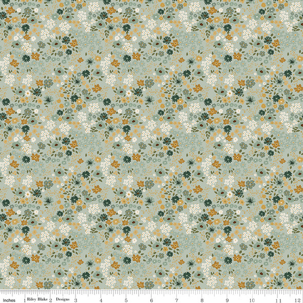 Riley Blake Worth Repeating C18262 Laurel Flower Garden | SOLD BY THE HALF-YARD