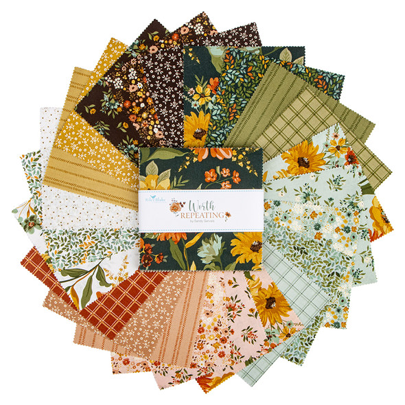 Riley Blake Worth Repeating 5-Inch Stacker Pack of 42 pieces 5"x5" 5-18260-42