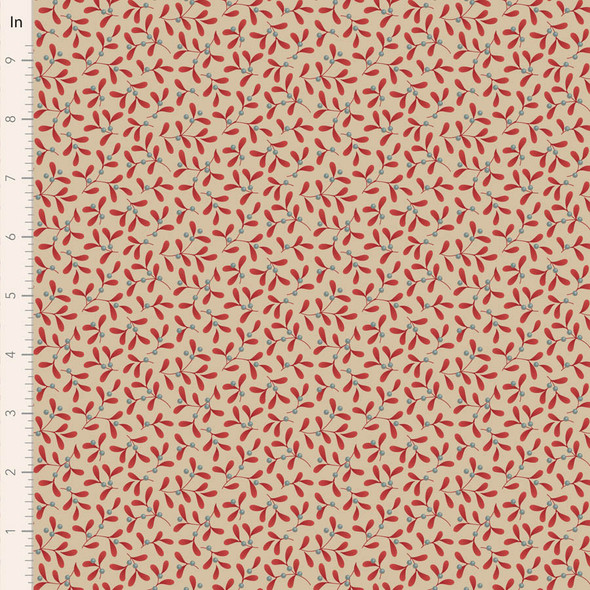 Pre-Order Tilda Merry Little Christmas Mistletoe Red 100623 | SOLD BY THE HALF-YARD
