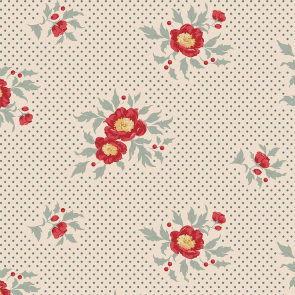 Pre-Order Tilda Merry Little Christmas Joy Blue 100628 | SOLD BY THE HALF-YARD