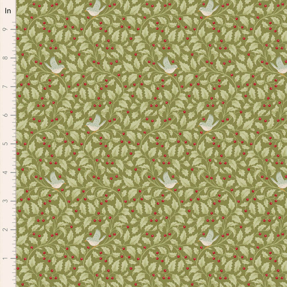Pre-Order Tilda Merry Little Christmas Holly Moss 100631 | SOLD BY THE HALF-YARD
