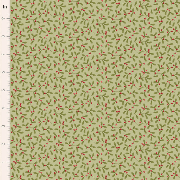 Pre-Order Tilda Merry Little Christmas Mistletoe Pistachio 100633 | SOLD BY THE HALF-YARD