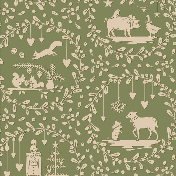 Pre-Order Tilda Merry Little Christmas 100635 Paperscenes Artichoke | SOLD BY THE HALF-YARD