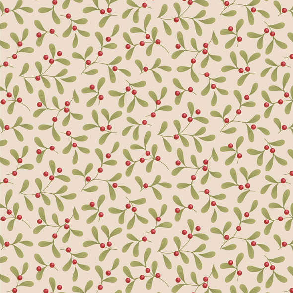 Pre-Order Tilda Merry Little Christmas 100639 Mistletoe Cream| SOLD BY THE HALF-YARD