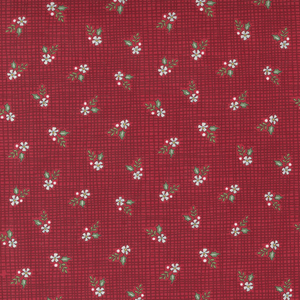 Moda Holly Berry Tree Farm by Deb Strain - Christmas Flowers Red 56037 12 | Per Half Yard