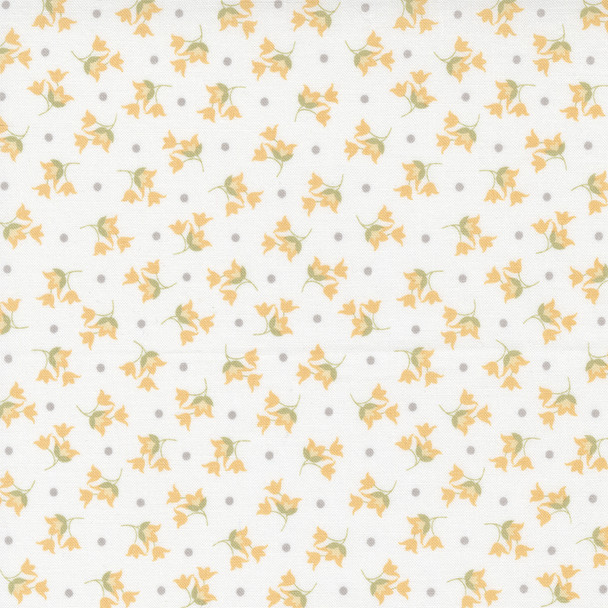 Moda Buttercup and Slate | 29154 11 Cloud Tulip Small Floral | Per Half Yard