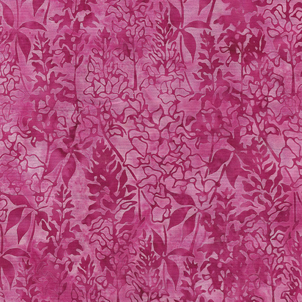 Island Batik 112244150 Small Texas Bluebonnet - Pink Geranium | Per Half Yard