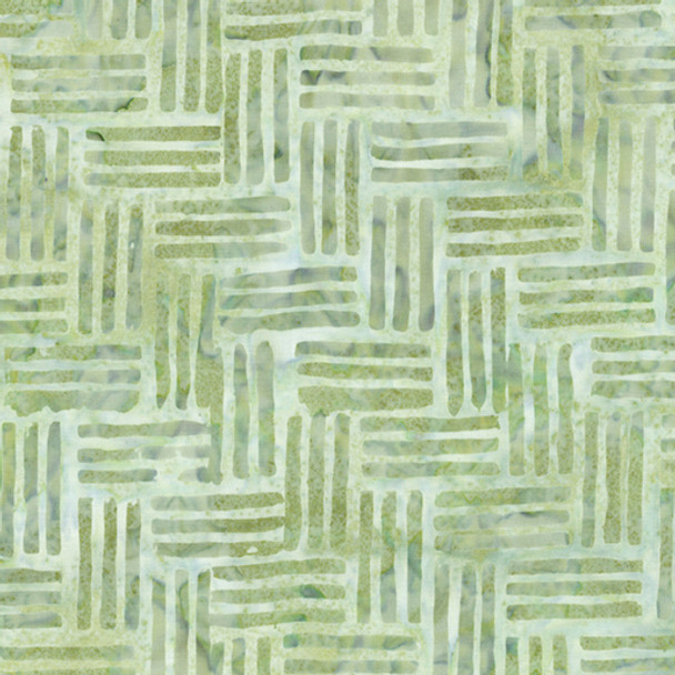 Benartex Batik 9223-44 Herringbone Kiwi Green | Per Half Yard