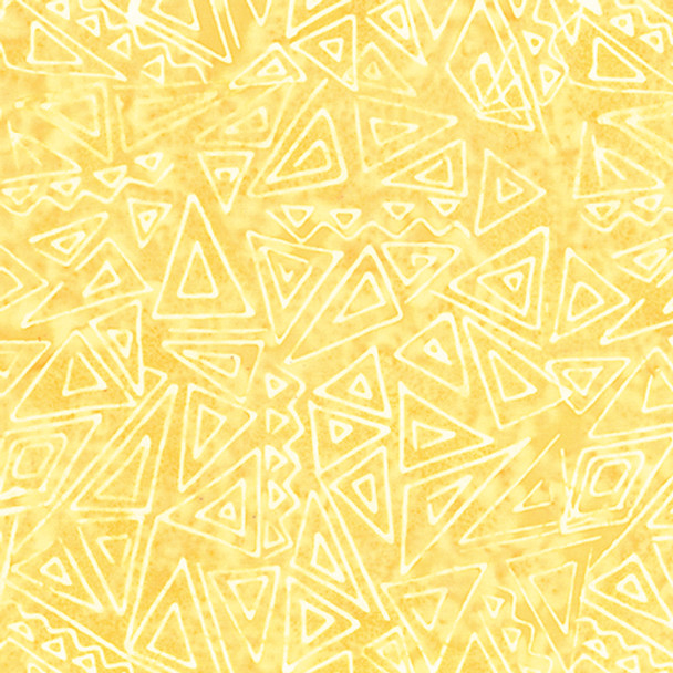 Benartex Batik 9222-33 Triangles Sunshine Yellow | Per Half Yard