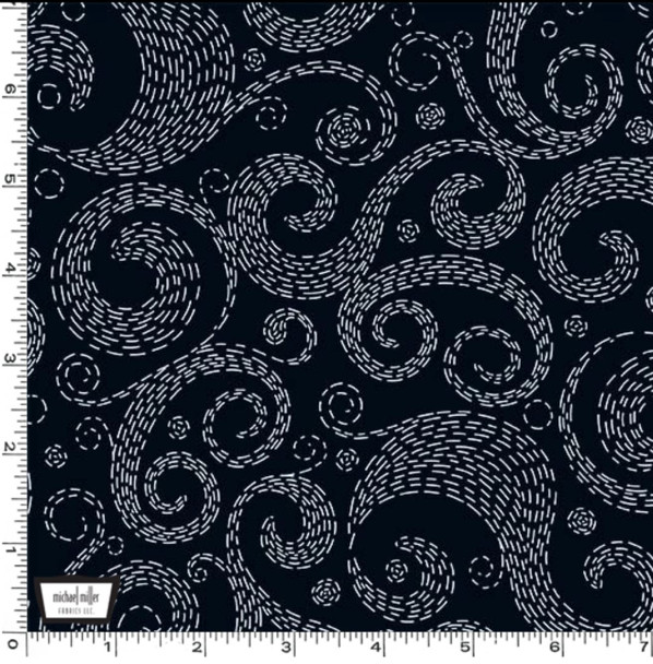 Glow In The Dark DG10462 Navy Whispering Winds Night Sky| SOLD BY THE HALF-YARD