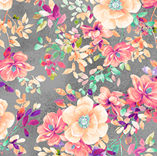 QT Fabrics | Jacqueline Large Floral 26557 K | PER HALF YARD