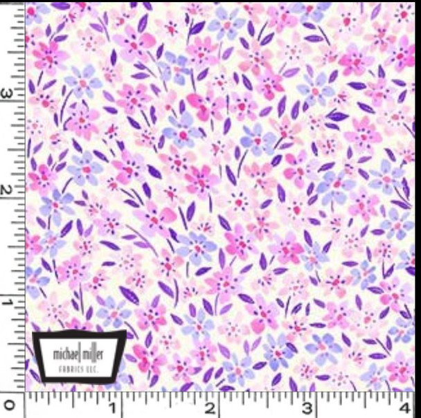 Michael Miller Fly By Butterfly CX10665 Pink Floral Array | Per Half Yard