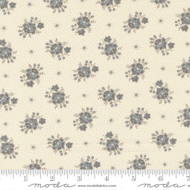 Moda Le Grande Soiree by French General - Tartuffe Sm Floral Pearl Ciel Blue  | Per Half Yard