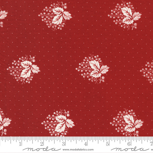 Moda Red and White Gatherings 49192 13 Crimson Leaf Spray | Per Half Yard