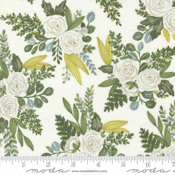 Moda Happiness Blooms 56051 11 White Washed Floral |Per Half Yard