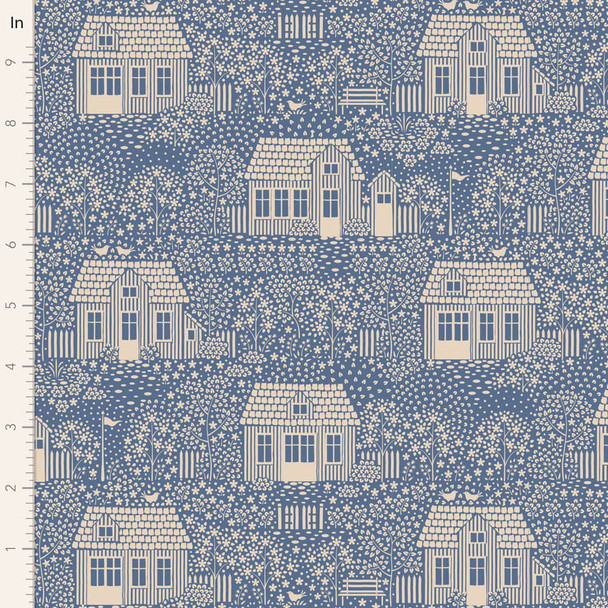 Tilda Hometown 11058 My Neighborhood Blue | Per Half Yard