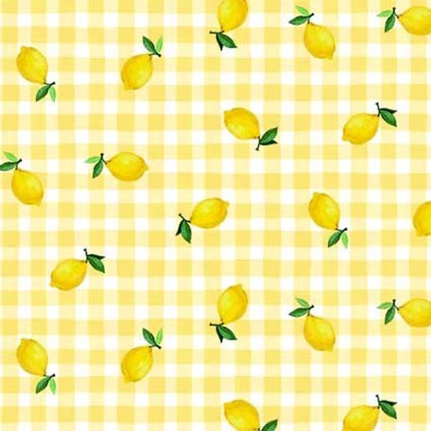 Michael Miller Lemon Fresh DC10562 Blue Lemon Squeeze | Per Half Yard