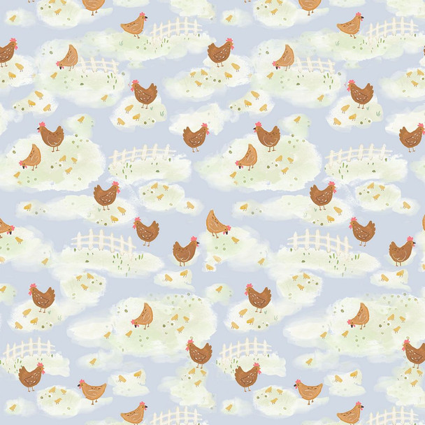 Dear Stella Storybook Farm DCJ2382 Chickens Multi | Per Half Yard