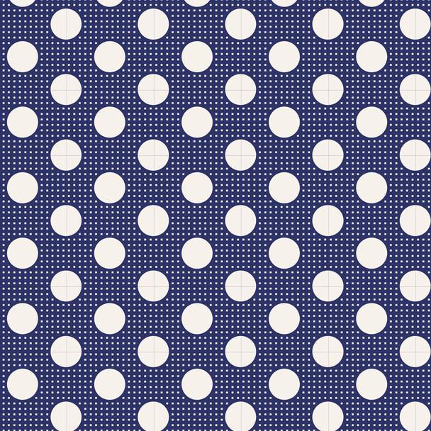 Tilda Fabric from Norway - Medium Dots Night Blue 30026  | Priced per Half Yard