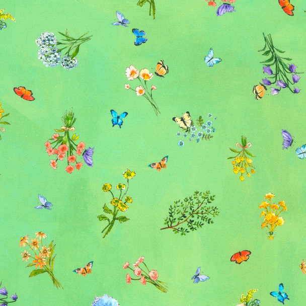 Robert Kaufman | Bunny Lane ABYD-21658-192 Flowers Spring | Sold By Half-Yard