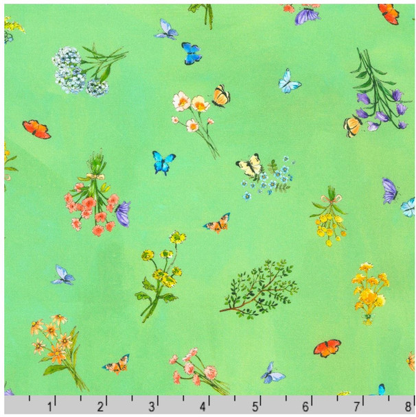 Robert Kaufman | Bunny Lane ABYD-21658-192 Flowers Spring | Sold By Half-Yard