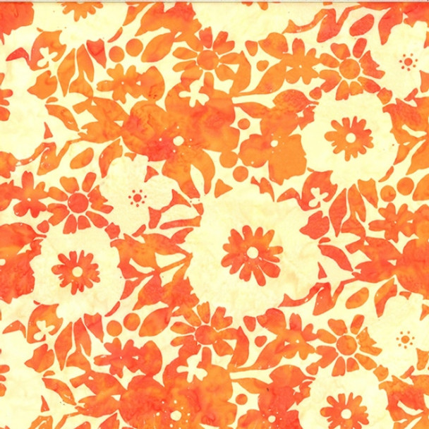 Hoffman Bali Batik U2496-224 Poppy Tropical Flowers | Per Half-Yard