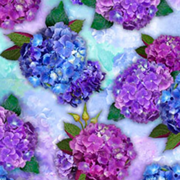 QT Fabrics Hydrangea Blooms 29558-X Large Hydrangeas | Sold By Half-Yard