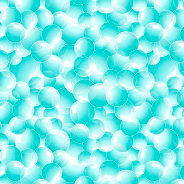 QT Fabrics Seashell Mystique Bubbles Turquoise 29524-Q | PER HALF YARD