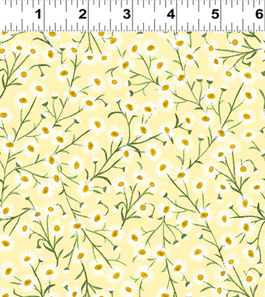 Clothworks Springtime Y3773-59 Springtime Daisies Butter | Sold By Half-Yard