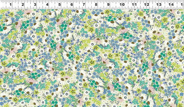 Clothworks Springtime Echinacea Y3772-11 Light Khaki | Sold By Half-Yard