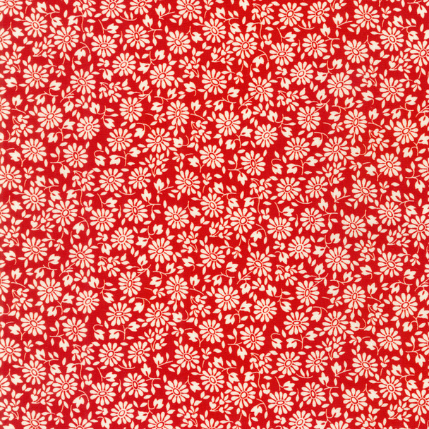 Robert Kaufman Daisy's Redwork Floral Red | Sold By Half-Yard