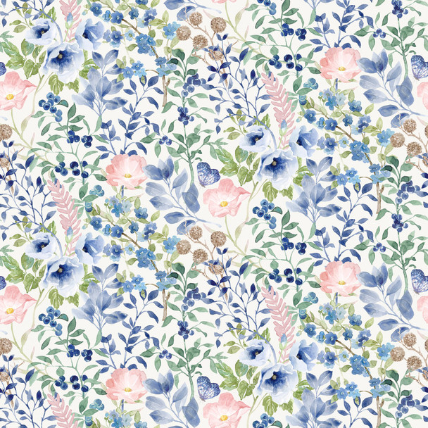 PB Indigo Petals by Beth Grove - Allover Floral Multi | Per Half Yard