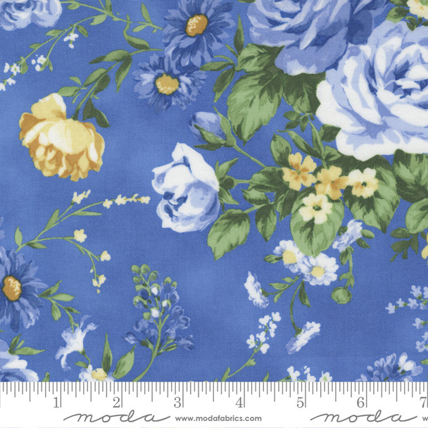 Moda Summer Breeze 33680-15 Royal Blue Rose Bouquet | Per Half Yard
