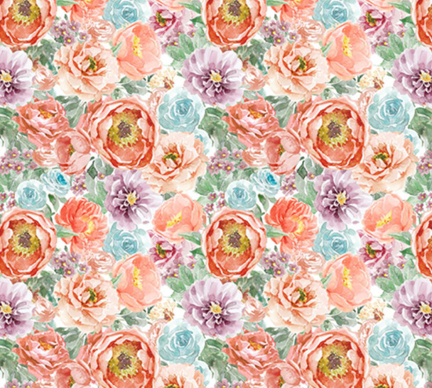 Whistler Studio Juliette 53514-3 Flower Bed Floral Multi | SOLD BY THE HALF-YARD