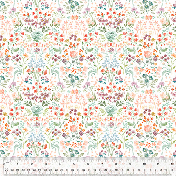 Whistler Studio Juliette 53517-1 Terrace Garden Floral White | SOLD BY THE HALF-YARD
