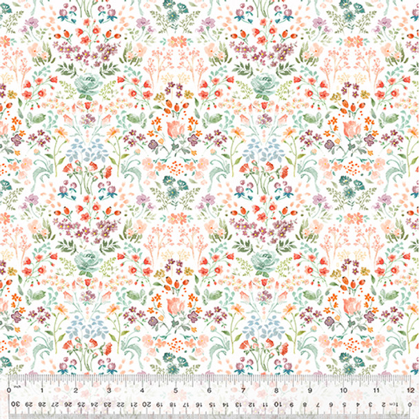 Whistler Studio Juliette 53517-1 Terrace Garden Floral White | Per Half Yard