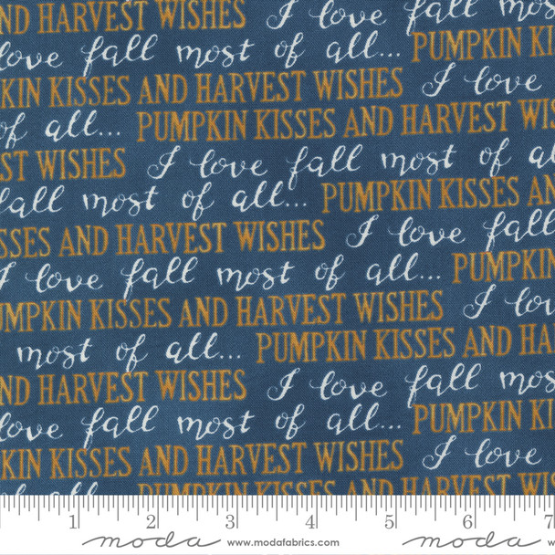 Moda Harvest Wishes 56062-12 Night Sky Fall Text and Words | Per Half Yard
