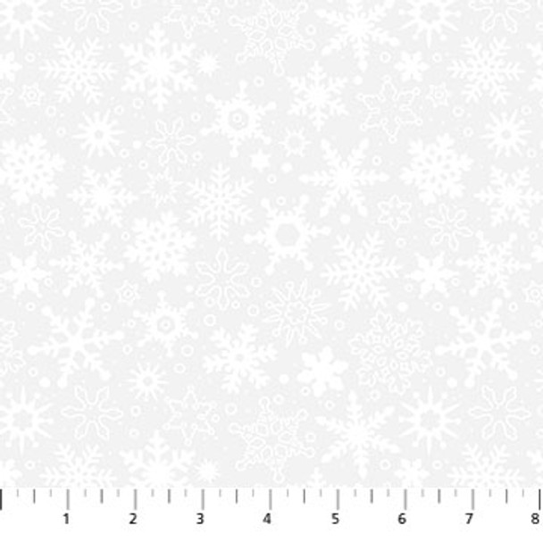 Northcott Basically Black & White 1011-10 White Snowflakes | Per Half Yard