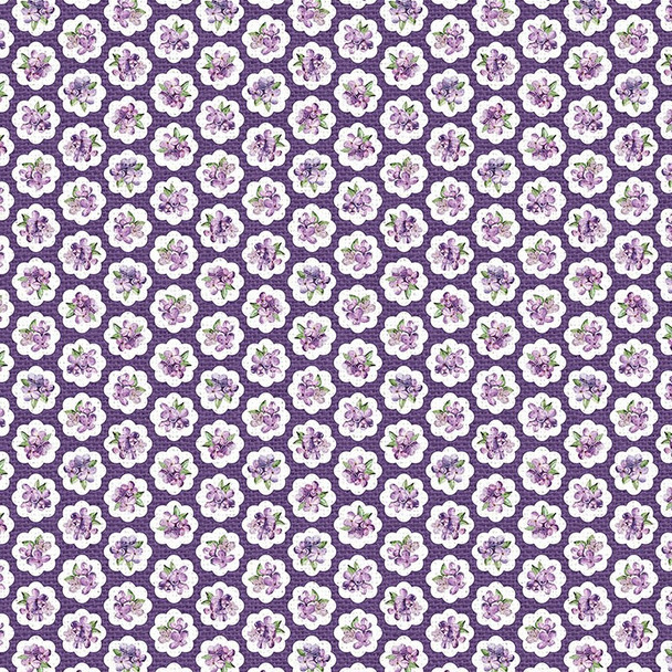 Northcott Lilac Garden 25400-88 Purple Multi Lilac Medallion | Per Half Yard